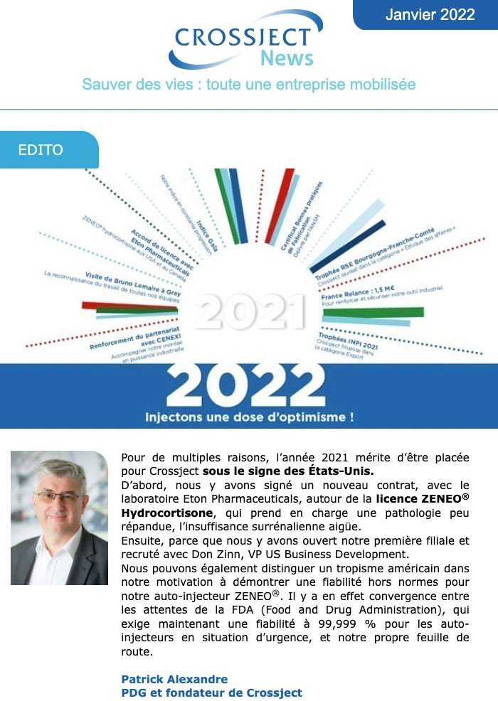  Crossject Newsletter - janvier 2022