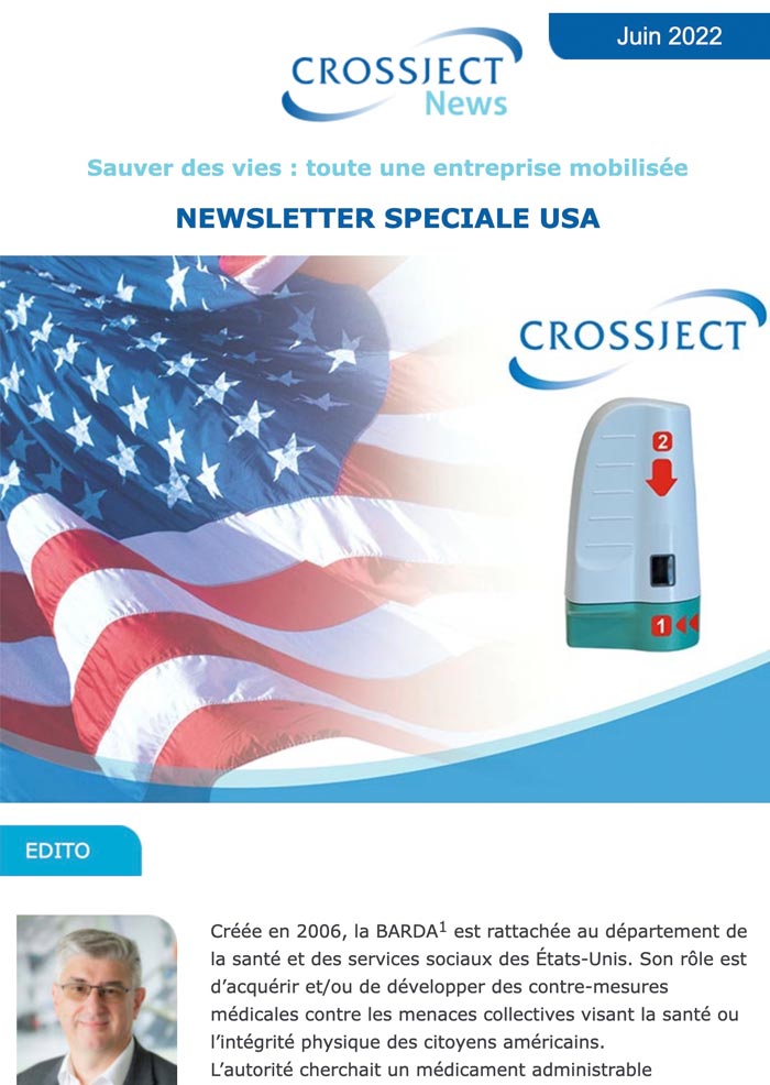 newsletter crossject USA juin 2022